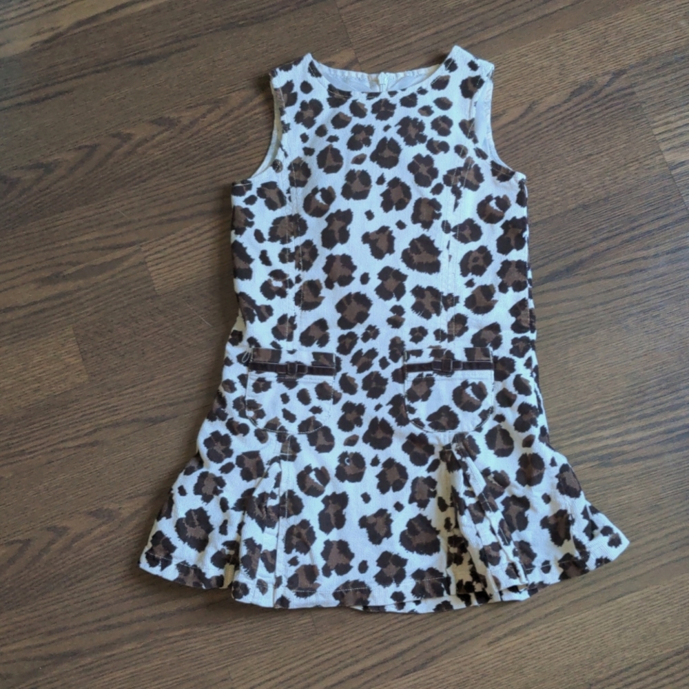 Mini Boden Girls Animal Print Corduroy  Jumper 5/6